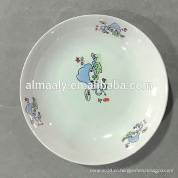 Placa de cena blanca llana de 7.5 pulgadas porcelana china